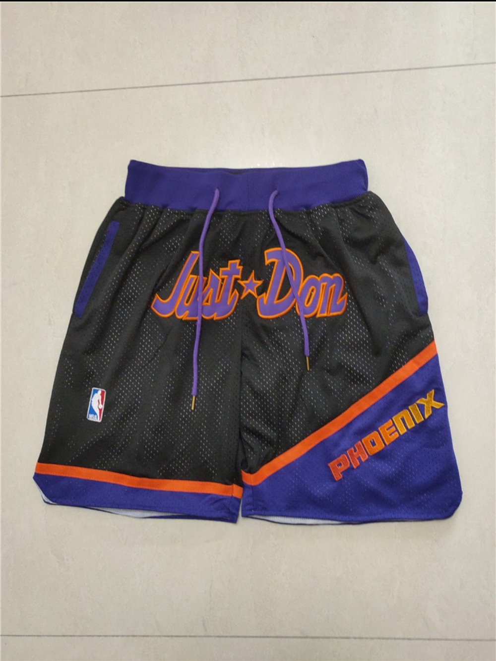 Just Don Black, Purple & Orange Phoenix Basketball Shorts